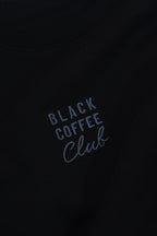 'Black Coffee Club' text on a black background