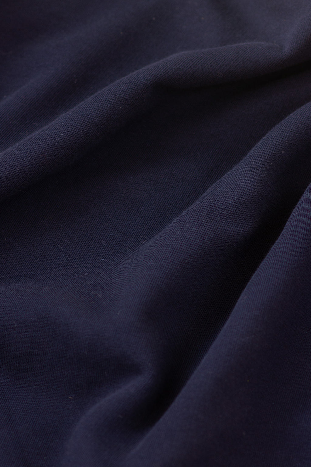 Close-up of dark blue fabric with folds