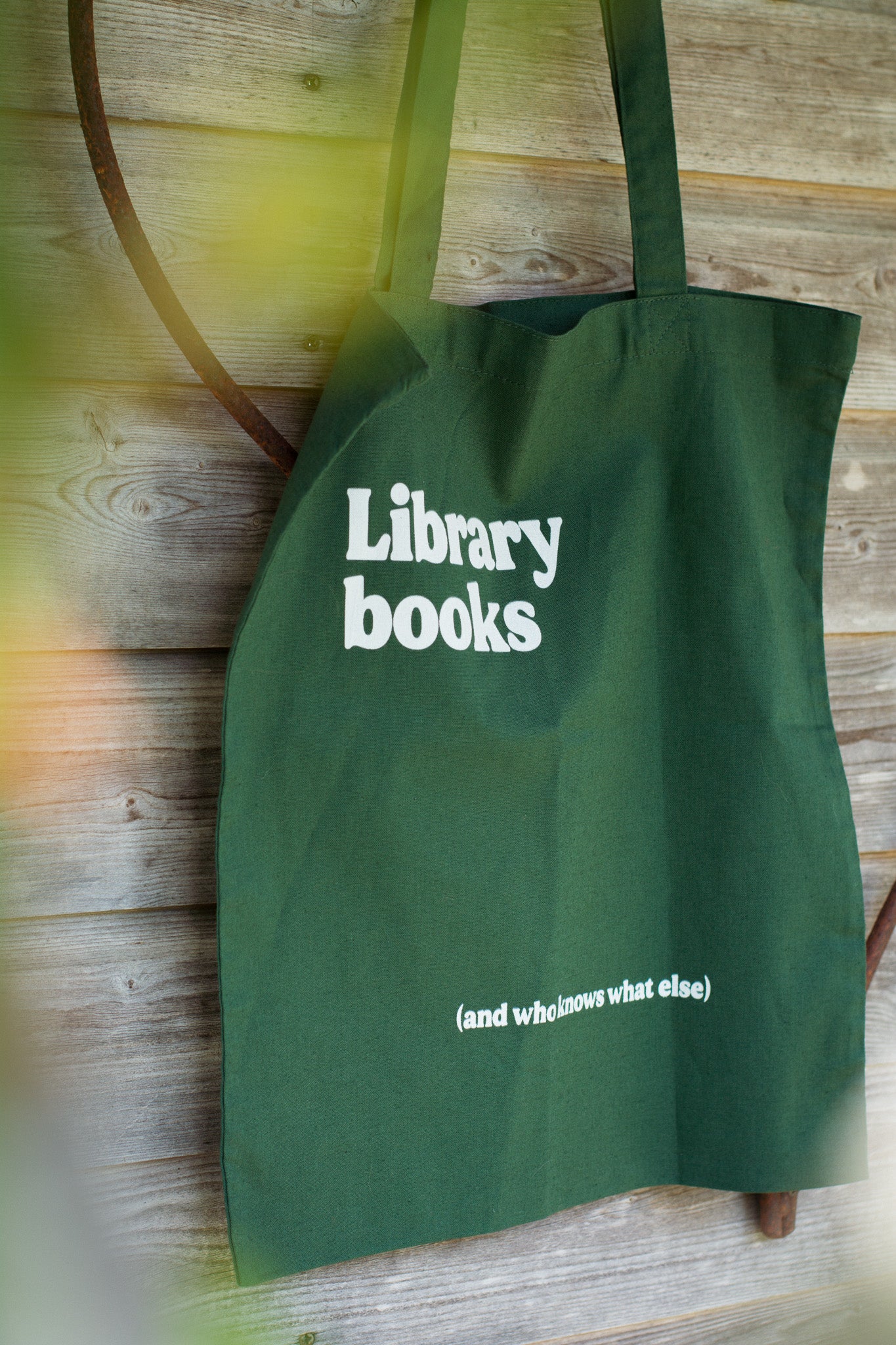Library Books – Organic Cotton Tote Bag – Green