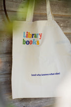 Library Books – Organic Cotton Tote Bag – Rainbow