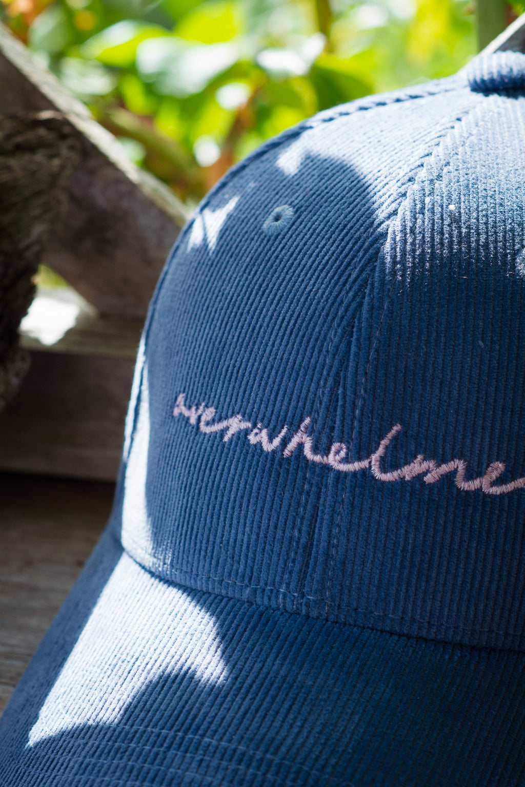 Overwhelmed – Embroidered Organic Cord Baseball Cap – Slate Blue
