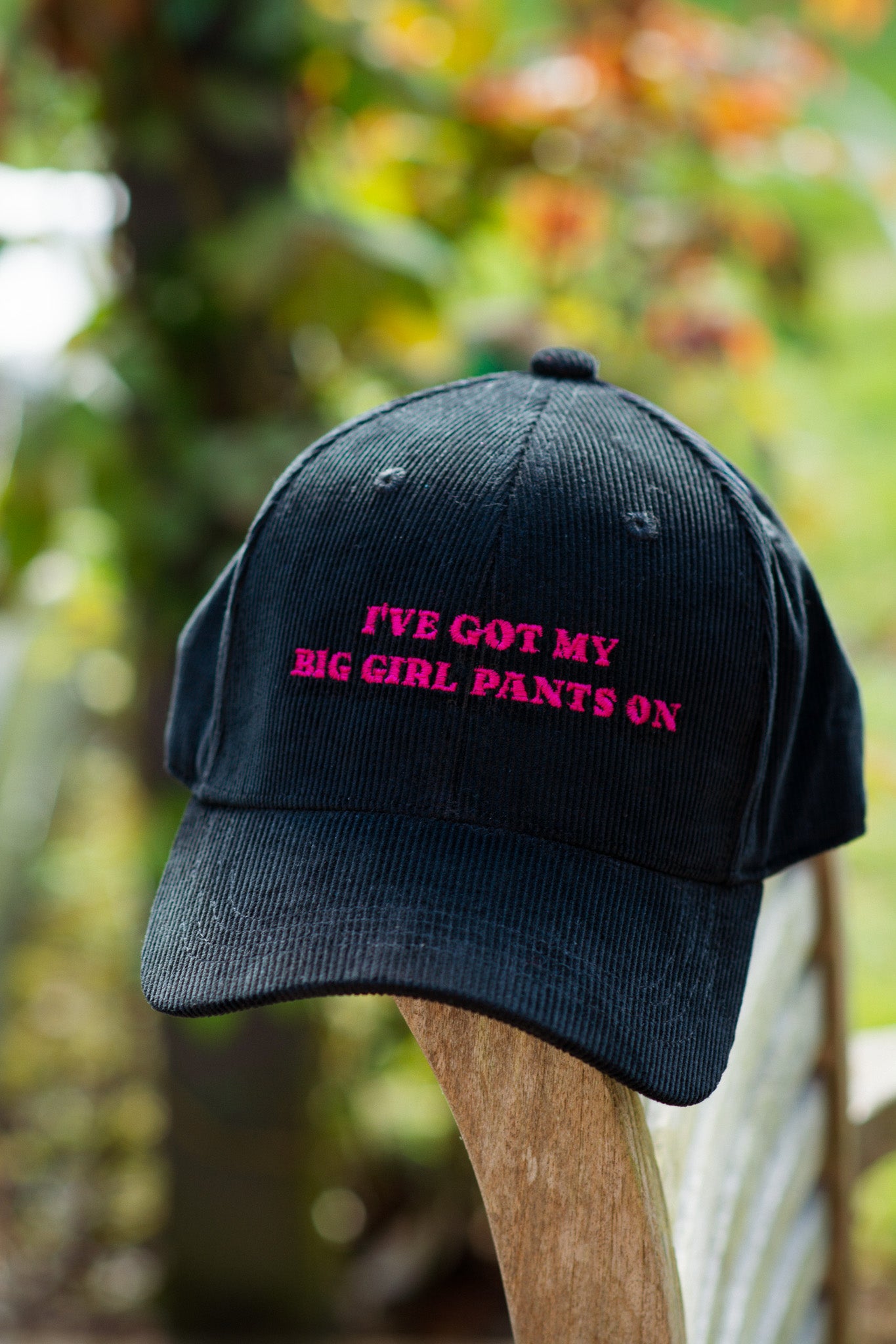 Big Girl Pants – Embroidered Organic Cord Baseball Cap – Black