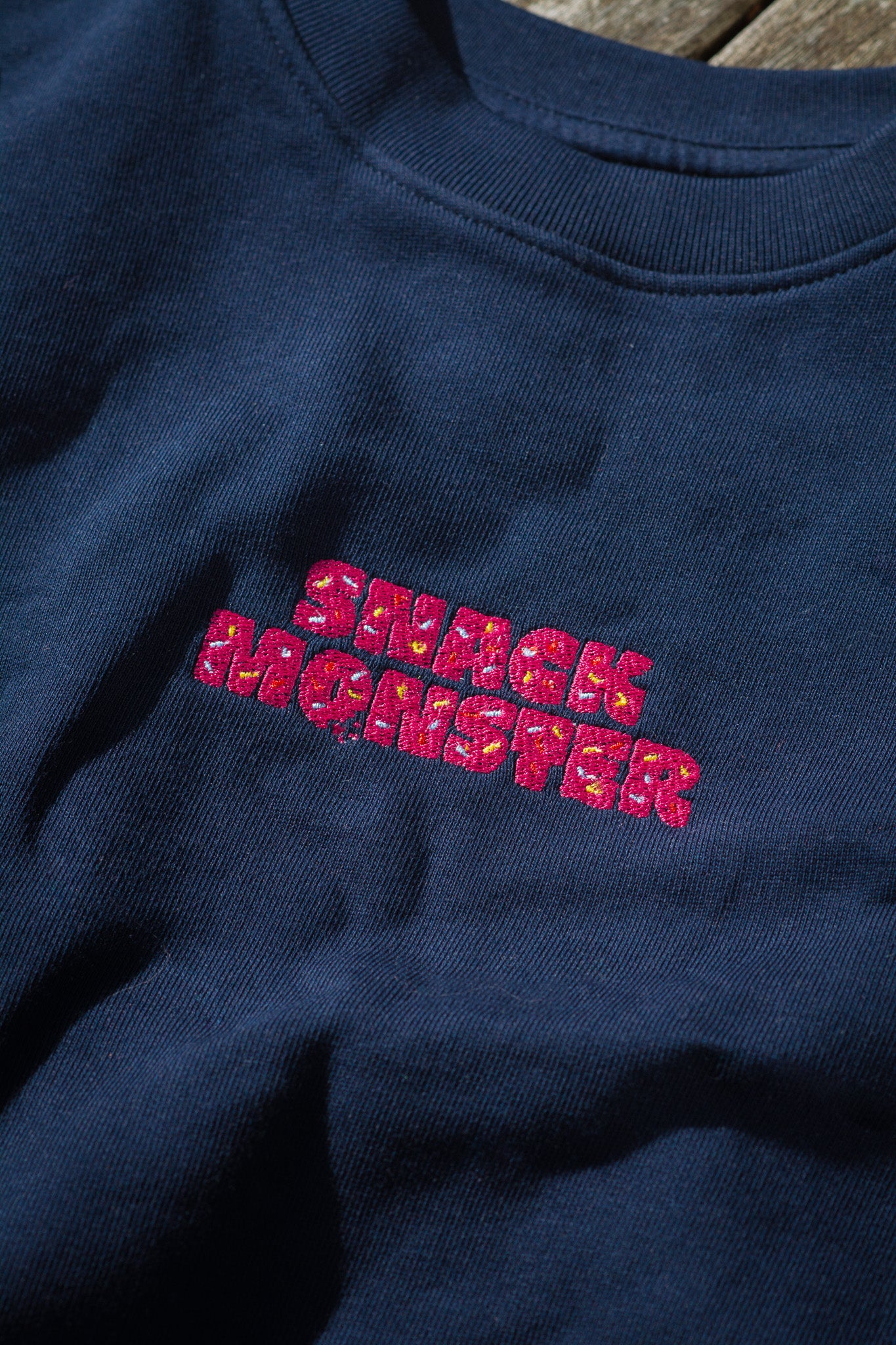 Snack Monster – Kids' Organic Cotton Sweatshirt – Classic Navy