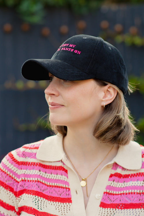 Big Girl Pants – Embroidered Organic Cord Baseball Cap – Black