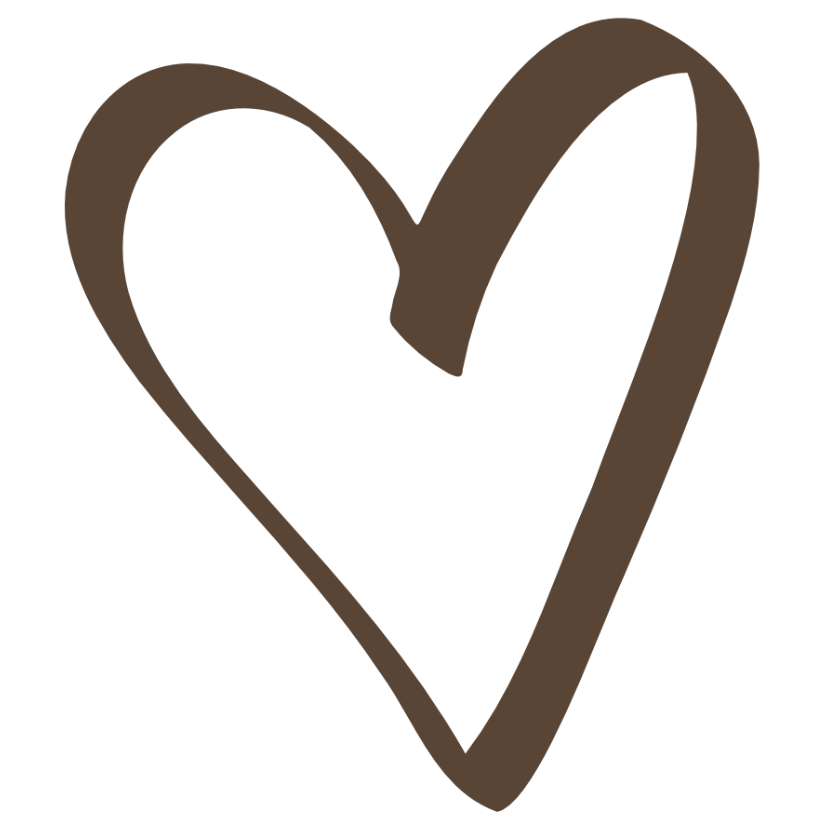 Brown heart shape on a white background