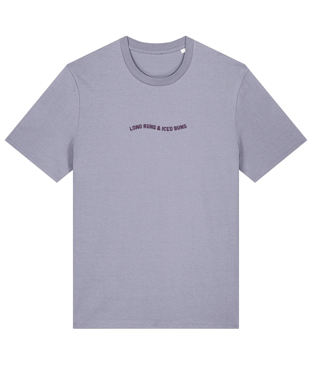 Gray t-shirt with text on a white background